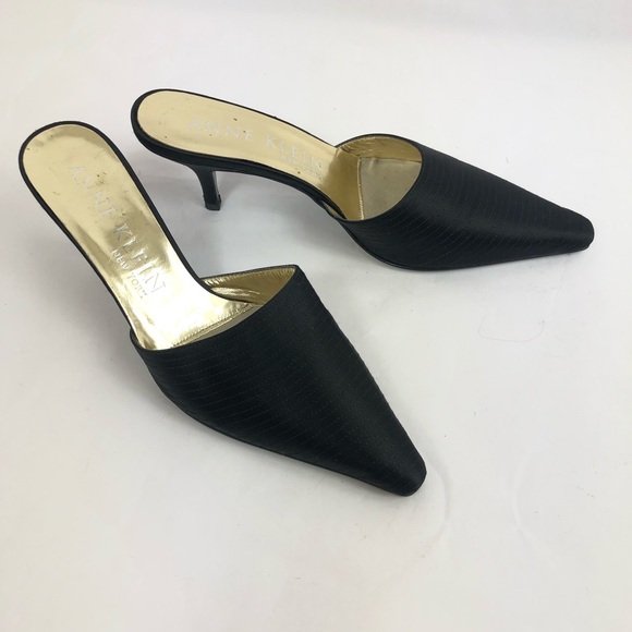 Anne Klein Women’s Black Pointed Toe Slide Mules - Picture 5 of 8